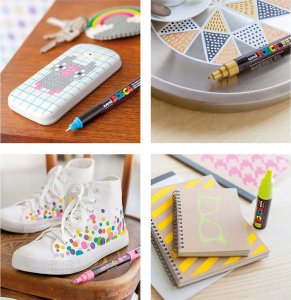 Posca Uni-Ball uni POSCA PC-1MR - 16 pcs - 16 Stück(e) - Schwarz - Blau - Gold - Grün - Orange - Pink - Rot - Silber - Violett - Weiß - Gelb - Rundspitze - Mehrfarbig - Schwarz - 0,7 mm 4