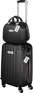 Tectake Zestaw walizek Cleo 4-częściowy z wagą bagażową - czarny 2