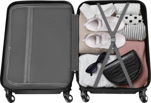 Tectake Zestaw walizek Cleo 4-częściowy z wagą bagażową - czarny 4