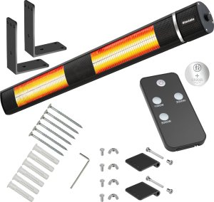 Tectake Promiennik podczerwieni Solaris Horizon 3000W, aluminiowa obudowa - czarny 1