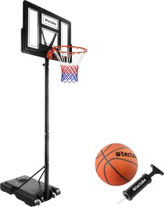Tectake Obręcz do koszykówki Dirk, wysokość kosza 230 - 305 cm, z piłką i pompką - czarny 1