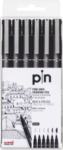 UNIBALL Uni - Fineliner 0.03-0.8 mm - Black (6 pcs) (401230) /Arts and Crafts 1