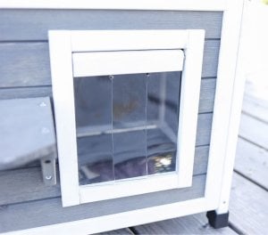 Kerbl Kerbl Ogrodowy domek dla kota Family, 57x55x80 cm, szaro-biały 7