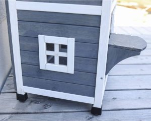 Kerbl Kerbl Ogrodowy domek dla kota Family, 57x55x80 cm, szaro-biały 8