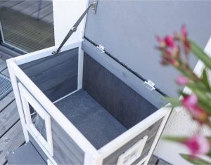 Kerbl Kerbl Ogrodowy domek dla kota Family, 57x55x80 cm, szaro-biały 9