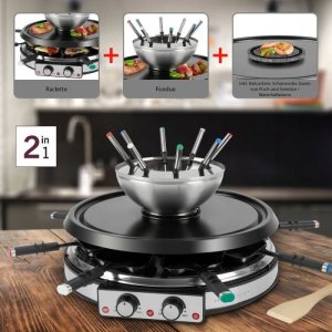 ProfiCook ProfiCook 2in1 Raclette Grill & Fondue Set PC RG/FD 1245 (black/silver) 10