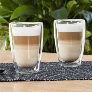 HI HI Zestaw szklanek do latte macchiato, 2 szt., 400 ml, przezroczysty 1