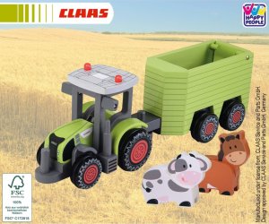 vidaXL CLAAS Zabawkowy traktor z przyczepą Axion 870   Animal, 36 cm 1