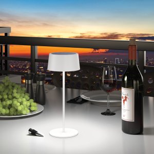 Lampa stołowa Realpower LED-Solar lampka stołowa dimmbar mit Akku biały 4