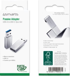 Adapter USB 4smarts USB-A - USB-C Szary  (540275) 5