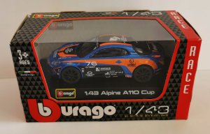 Bburago 2018 Alpine A110 Cup metalic blue BBURAGO 2