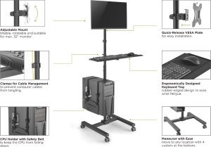 Equip Equip Bodenstandhalter 17"-32"/ 1TFT  8kg 1Ablage  Höhe   sw 8