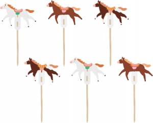 Party Deco Dekoracje do muffinek konie 13cm 6szt 2