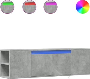 vidaXL vidaXL Ścienna szafka TV z LED, szarość betonu, 135x31x39,5 cm 2