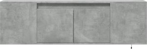 vidaXL vidaXL Ścienna szafka TV z LED, szarość betonu, 135x31x39,5 cm 6