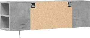 vidaXL vidaXL Ścienna szafka TV z LED, szarość betonu, 135x31x39,5 cm 8