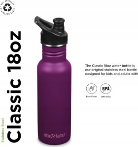 Klean Kanteen Kanteen Classic Narrow (Sport Cap), 532ml/18oz, Purple Potion 2