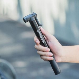 RockBros Ręczna mała pompka rowerowa z uchytem do ramy roweru + wkrętak - czarna ROCKBROS 8