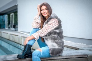 ZOLTA Futrzana kamizelka Ciepły bezrękawnik Szary 6