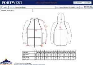Kurtka męska Portwest S440 - Klasyczna kurtka przeciwdeszczowa - czarny 5XL 7