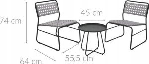 Ambiance Zestaw metalowych mebli ogrodowych, RATTAN 2