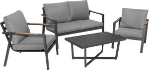 1DEA.me Meble Ogrodowe Aluminiowe Sofa + Dwa Fotele + Stolik 2