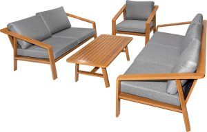 1DEA.me Meble Ogrodowe Aluminiowe Dwie Sofy + Fotel + Stolik 5