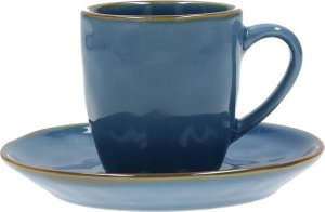 NPC Polska Rose&Tulipani Zestaw 6 filiżanek z kamionki do espresso 90 ml granatowy 1