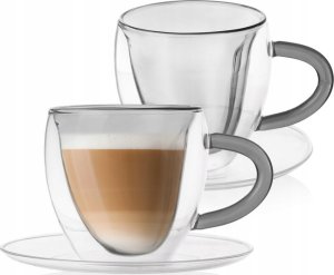 Orion Filiżanki termiczne ze spodkiem z podwójną ścianką do kawy i herbaty DOUBLE 160 ml 2 szt. 2