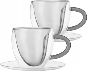 Orion Filiżanki termiczne ze spodkiem z podwójną ścianką do kawy i herbaty DOUBLE 160 ml 2 szt. 4