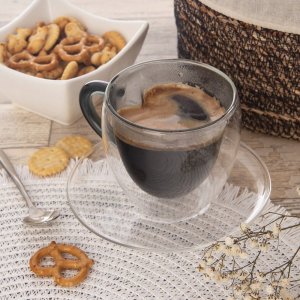 Orion Filiżanki termiczne ze spodkiem z podwójną ścianką do kawy i herbaty DOUBLE 160 ml 2 szt. 5