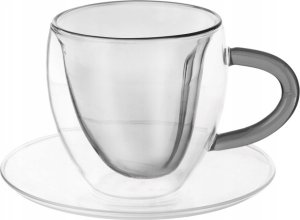 Orion Filiżanki termiczne ze spodkiem z podwójną ścianką do kawy i herbaty DOUBLE 160 ml 2 szt. 6