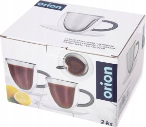 Orion Filiżanki termiczne ze spodkiem z podwójną ścianką do kawy i herbaty DOUBLE 160 ml 2 szt. 8