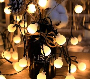 ZOLTA Girlanda świetlna ogrodowa 15m Lampki LED Kulki 4