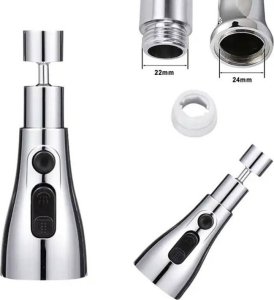 Aptel Obrotowy PERLATOR napowietrzająca nakładka na kran srebrny DA133A 4