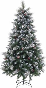 Bigbuy Christmas Choinka Biały Czerwony Kolor Zielony PVC Metal Polietylen Śnieżny 210 cm 1