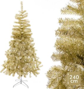 Bigbuy Christmas Choinka Złoty Metal Plastikowy 240 cm 1