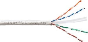 Kabel Emiter Net UTP (U/UTP) kat.6 450MHz, drut, standard, PVC, szary 1