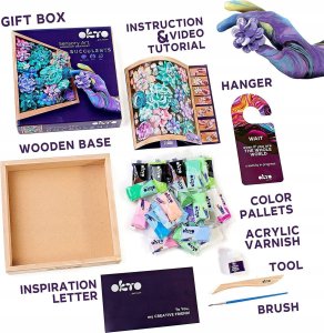 Maksik Zestaw kreatywny Wood&Craft DIY Sukulenty 21x21cm Energia 10009 5