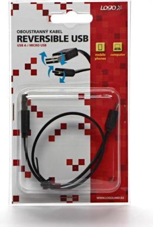 Kabel USB Logo USB-A - 0.3 m Czarny 3