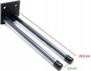 QLS WIESZAK NA NARTY METALOWY DO ŚCIANY 22CM DO 30KG N2 6