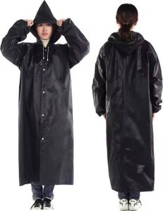 Aptel Przeciwdeszczowa PELERYNA rowerowa z kapturem wodoodporna czarna AG335A 3