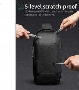 Antykradzieżowy PLECAK miejski BANGE na JEDNO ramię TSA USB 7