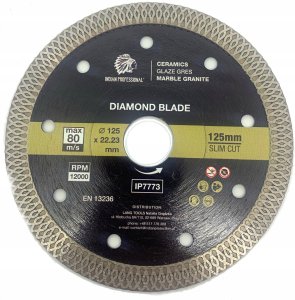 INDIAN PROFESSIONAL TARCZA DIAMENTOWA 125mm x 1,4mm x 22,2mm SLIM CUT  INDIAN PROFESSIONAL 1