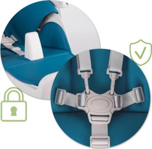 Nukido Krzesełko do karmienia ze stolikiem, leżaczek Belo ciemno niebieskie 3