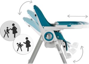 Nukido Krzesełko do karmienia ze stolikiem, leżaczek Belo ciemno niebieskie 6