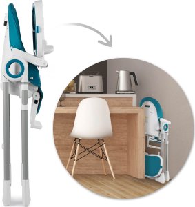 Nukido Krzesełko do karmienia ze stolikiem, leżaczek Belo ciemno niebieskie 9