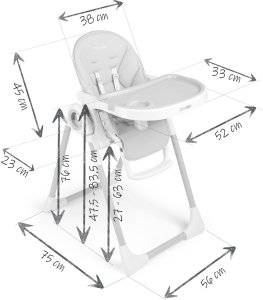 Nukido Krzesełko do karmienia ze stolikiem, leżaczek Belo ciemno niebieskie 10