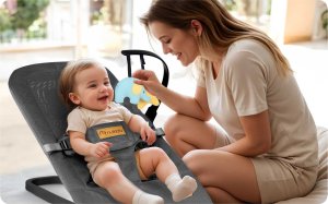 Nukido Leżaczek bujaczek z zabawkami NK-52 Nukido - szary 9