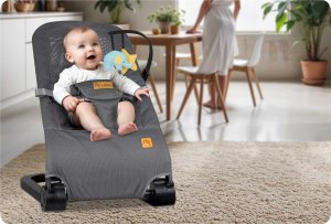 Nukido Leżaczek bujaczek z zabawkami NK-52 Nukido - szary 10